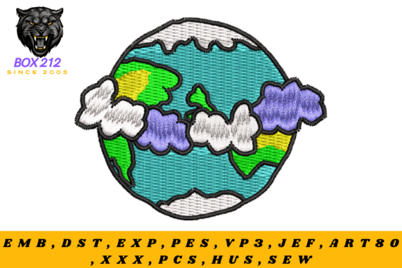 Download Globe Digital Embroidery Design - Embroidery design Collection