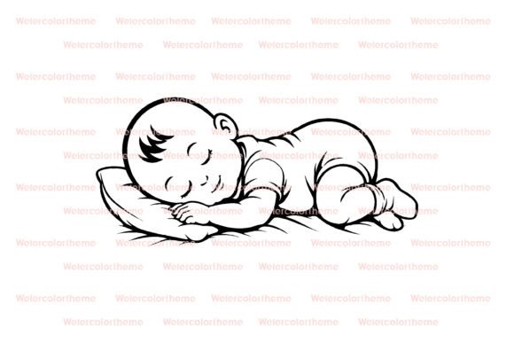 Download Sleeping Baby SVG Cut File - Svg Collection