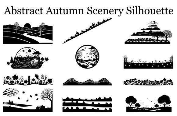Download Autumn Fall Leaves Landscape Silhouette - Premium Resources