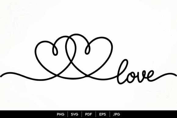 Download Double Heart Love One Line SVG - Svg Collection