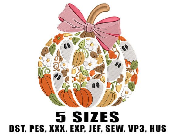 Download Cute Girly Pumpkin Embroidery Design - Embroidery design Collection