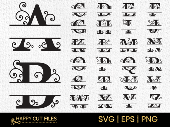 Download Swirl Vintage Monogram Alphabet a-Z Svg - Svg Collection
