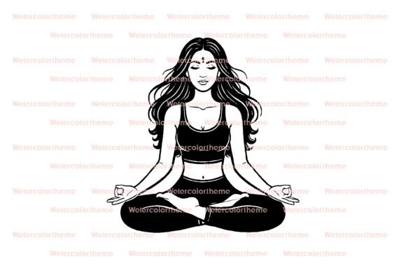 Download Meditating Woman SVG Cut File - Svg Collection