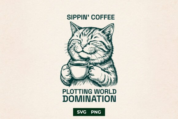 Download Funny Cat Coffee World Domination SVG - Svg Collection