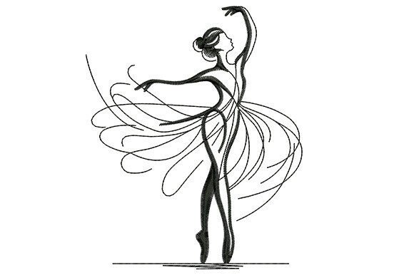 Download Ballerina Woman Embroidery Design - Embroidery design Collection