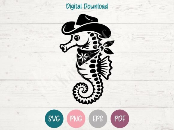 Download Cowboy Seahorse SVG PNG EPS PDF Design - Svg Collection
