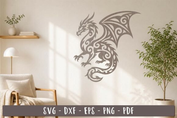 Download Dragon Wall Decor SVG Laser Cut Design - Svg Collection