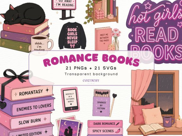 Download Book Lover Cliparts, Spicy Romance PNG - Romance Collection