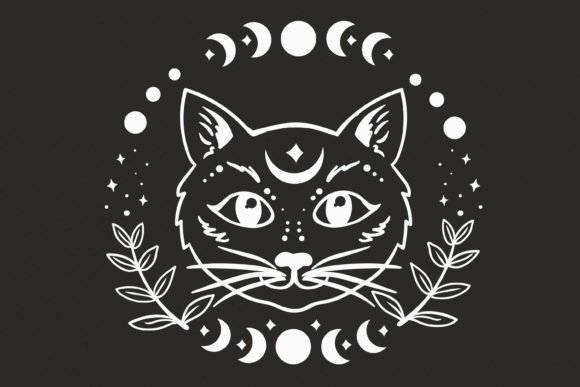 Download Cat and Moon Phases SVG, Magic Cat Svg - Svg Collection