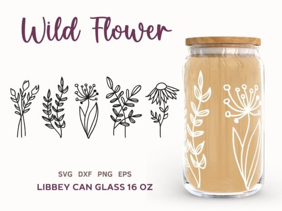 Download Wild Flower Libbey Can Glass 16oz SVG - Svg Collection