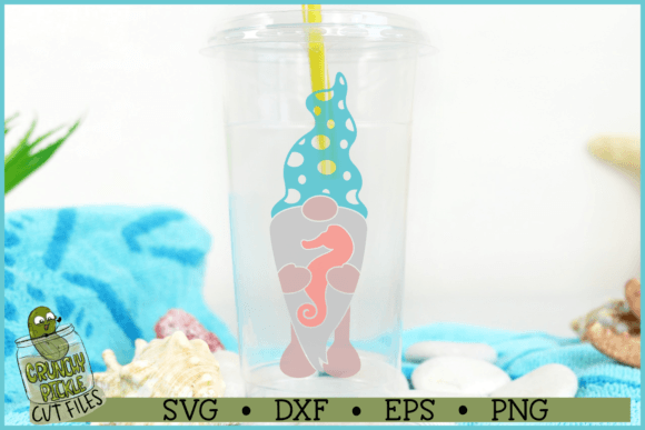 Download Beach Gnome with Seahorse SVG File - Svg Collection