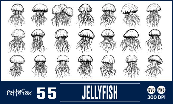Download Jellyfish Svg Png Silhouette File Bundle - Svg Collection