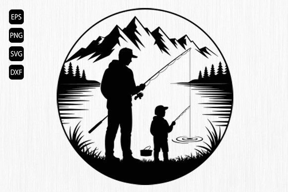 Download Father and Son Fishing Svg, Fishing Svg - Svg Collection