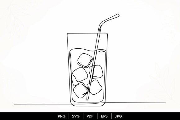 Download Cold Drink Glass Line Art SVG - Svg Collection