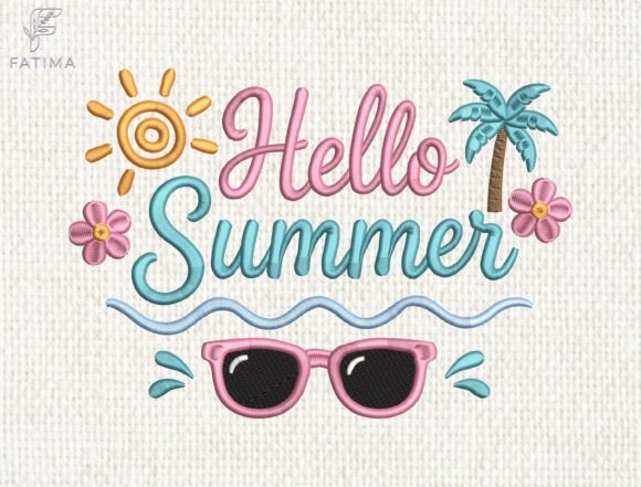Download Hello Summer Embroidery Design - Embroidery design Collection