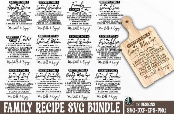 Download Family Recipe Cutting Board Svg Bundle - Svg Collection