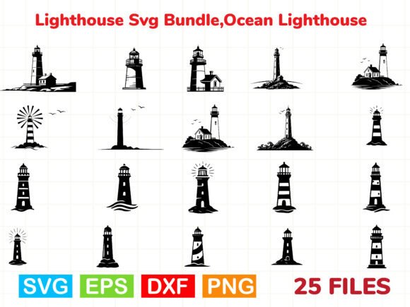 Download Lighthouse Svg Bundle,Ocean Lighthouse - Svg Collection