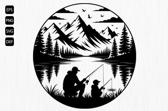 Download Father and Son Fishing Svg, Fishing Svg - Svg Collection