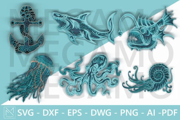 Download 3D Ocean Animal Laser Cut Bundle SVG - Svg Collection