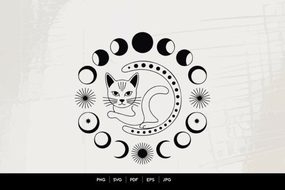 Download Mystical Moon Cat SVG - Svg Collection