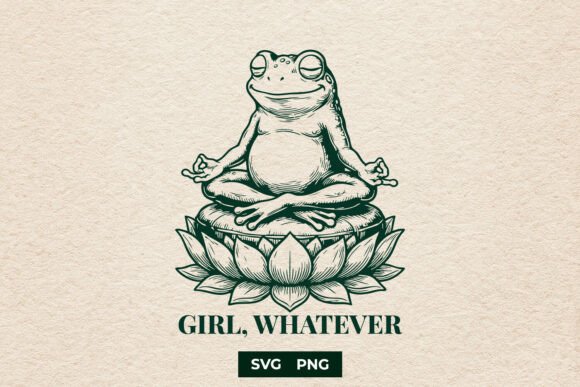 Download Funny Girl Whatever Meditating Frog SVG - Svg Collection