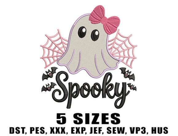 Download Spooky Girly Ghost Embroidery Design - Embroidery design Collection