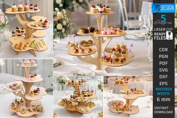 Download Tree Cupcake Stands Laser Cut Bundle SVG - Svg Collection