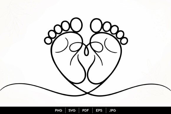 Download Baby Feet Heart Outline SVG - Svg Collection
