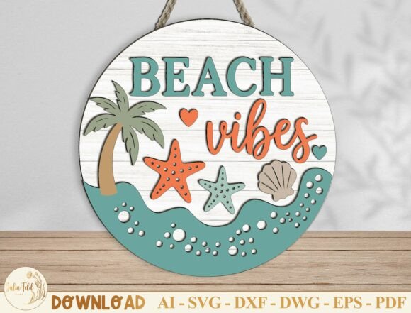 Download Beach Vibes Door Hanger SVG - Svg Collection