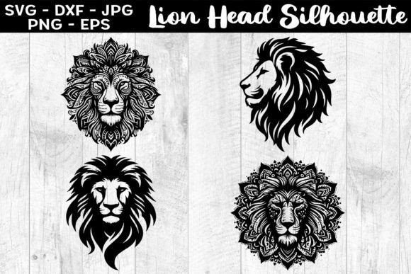 Download Lion Head Silhouettes SVG EPS PNG - Svg Collection