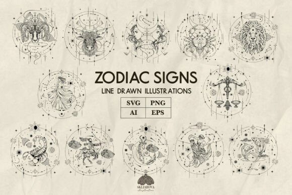 Download Zodiac Signs Svg Png Eps Bundle - Svg Collection