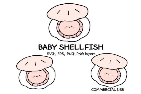 Download Kawaii Baby Shellfish SVG Bundle | Cute - Svg Collection
