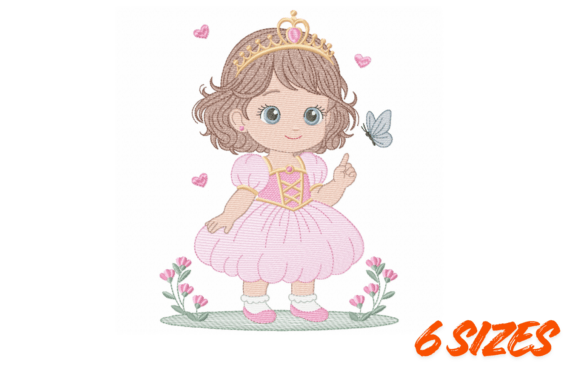 Download Sweet Princess Girl Embroidery Design - Embroidery design Collection