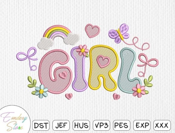 Download Cute Baby Girl Embroidery Design - Embroidery design Collection