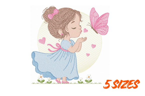 Download Butterfly Girl Embroidery Design Cute - Embroidery design Collection