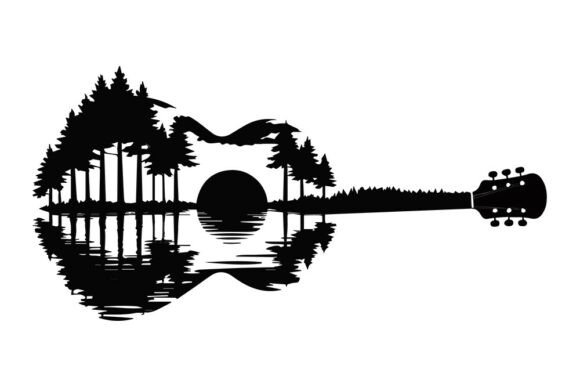Download Guitar Sunset SVG- Acoustic Music - Svg Collection