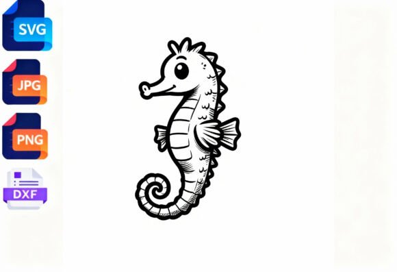 Download Cute Cartoon Seahorse SVG Clipart - Svg Collection