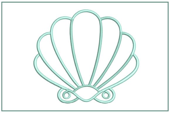 Download Seashell Outline Embroidery Design - Embroidery design Collection
